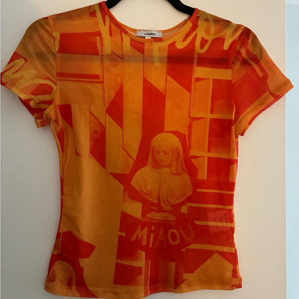 Miaou Bold Orange Graphic Tee